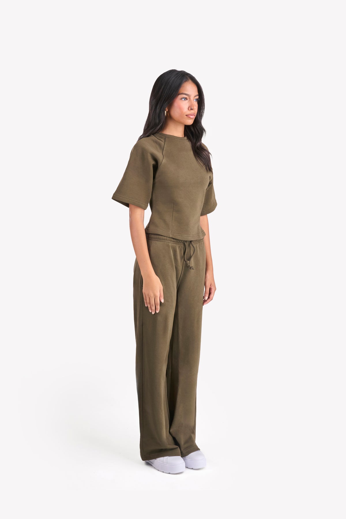 Essential Slim-Fit Relaxed-Sleeves Set — Olive