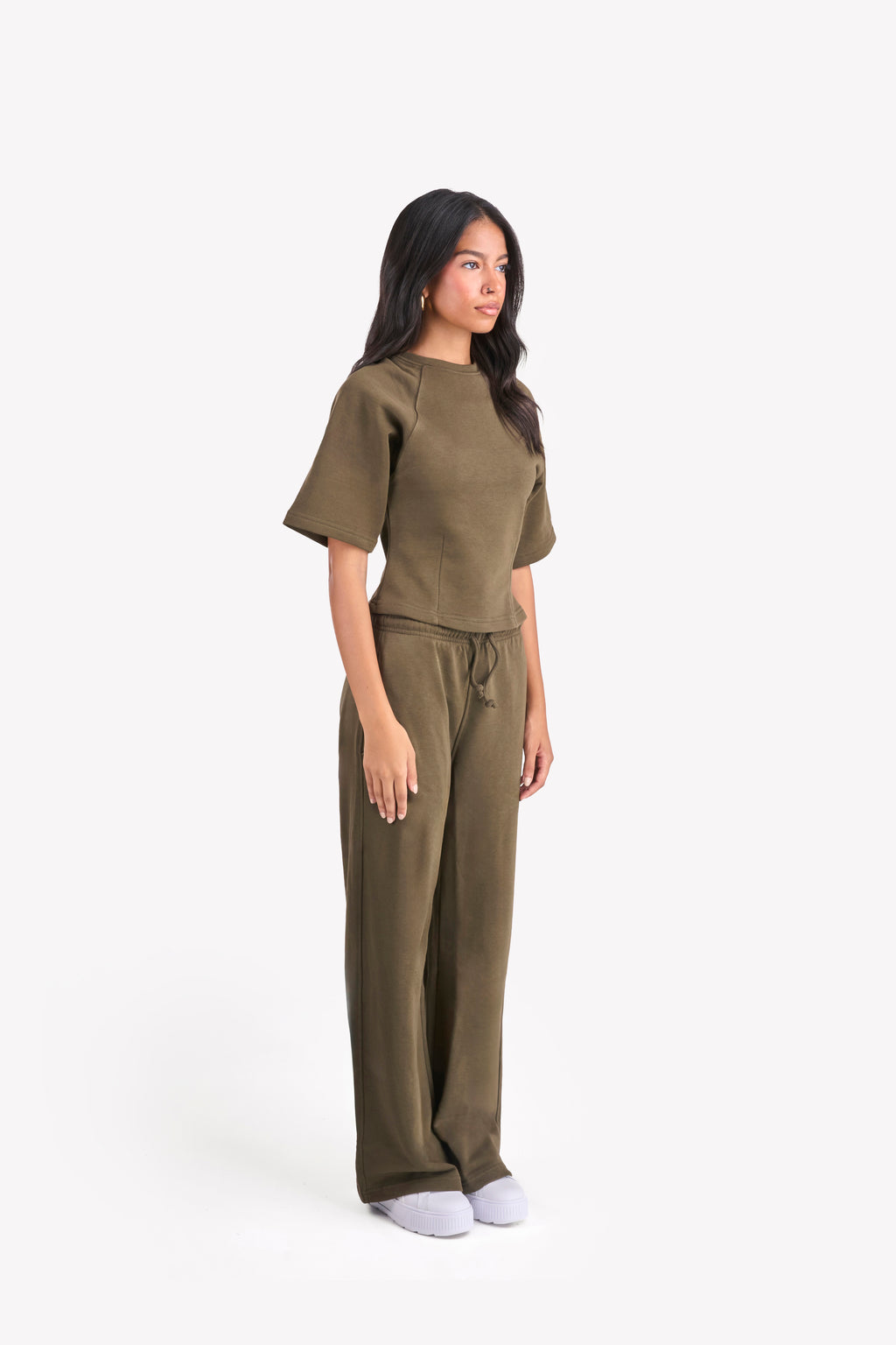 Essential Slim-Fit Relaxed-Sleeves Set — Olive