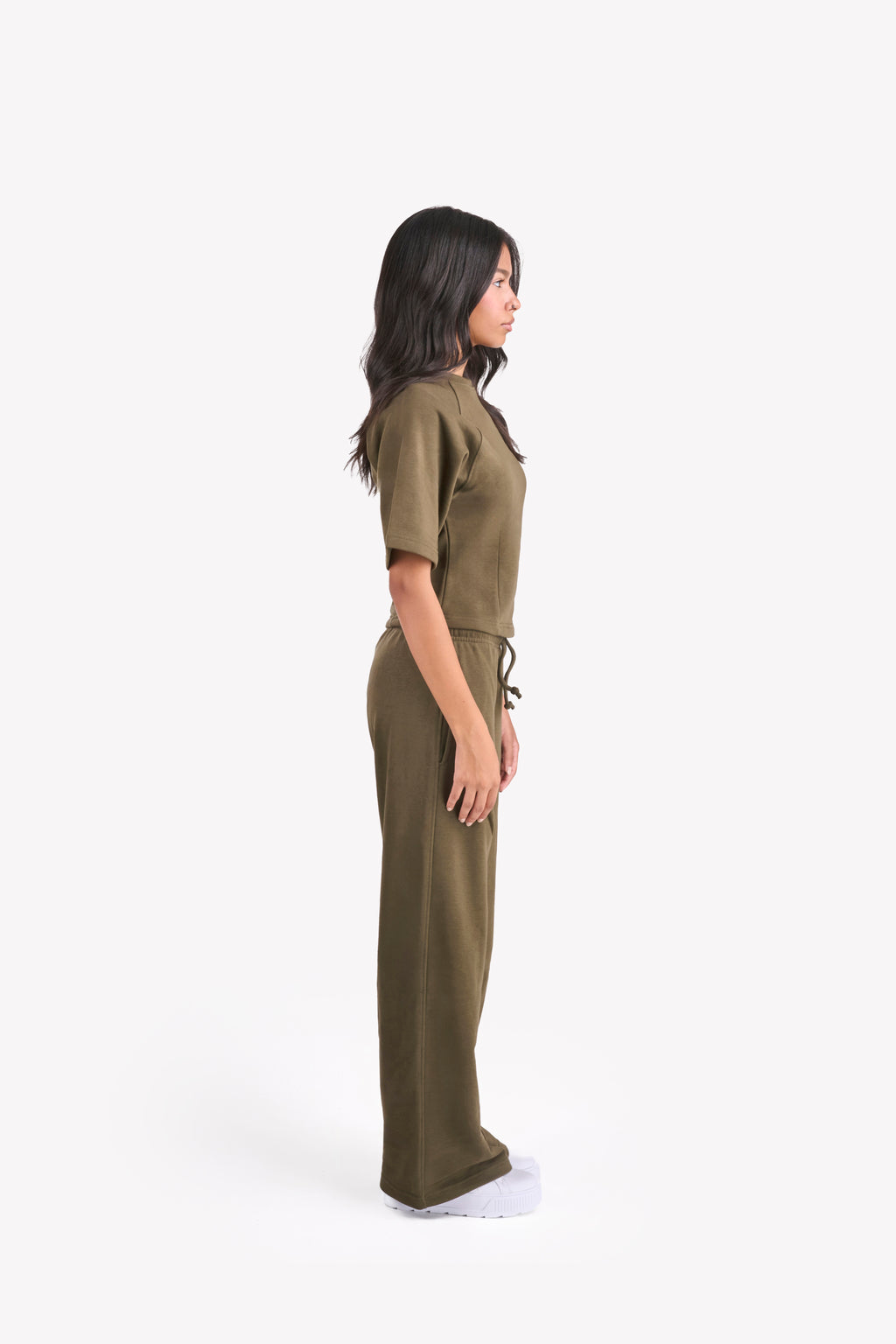 Essential Slim-Fit Relaxed-Sleeves Set — Olive