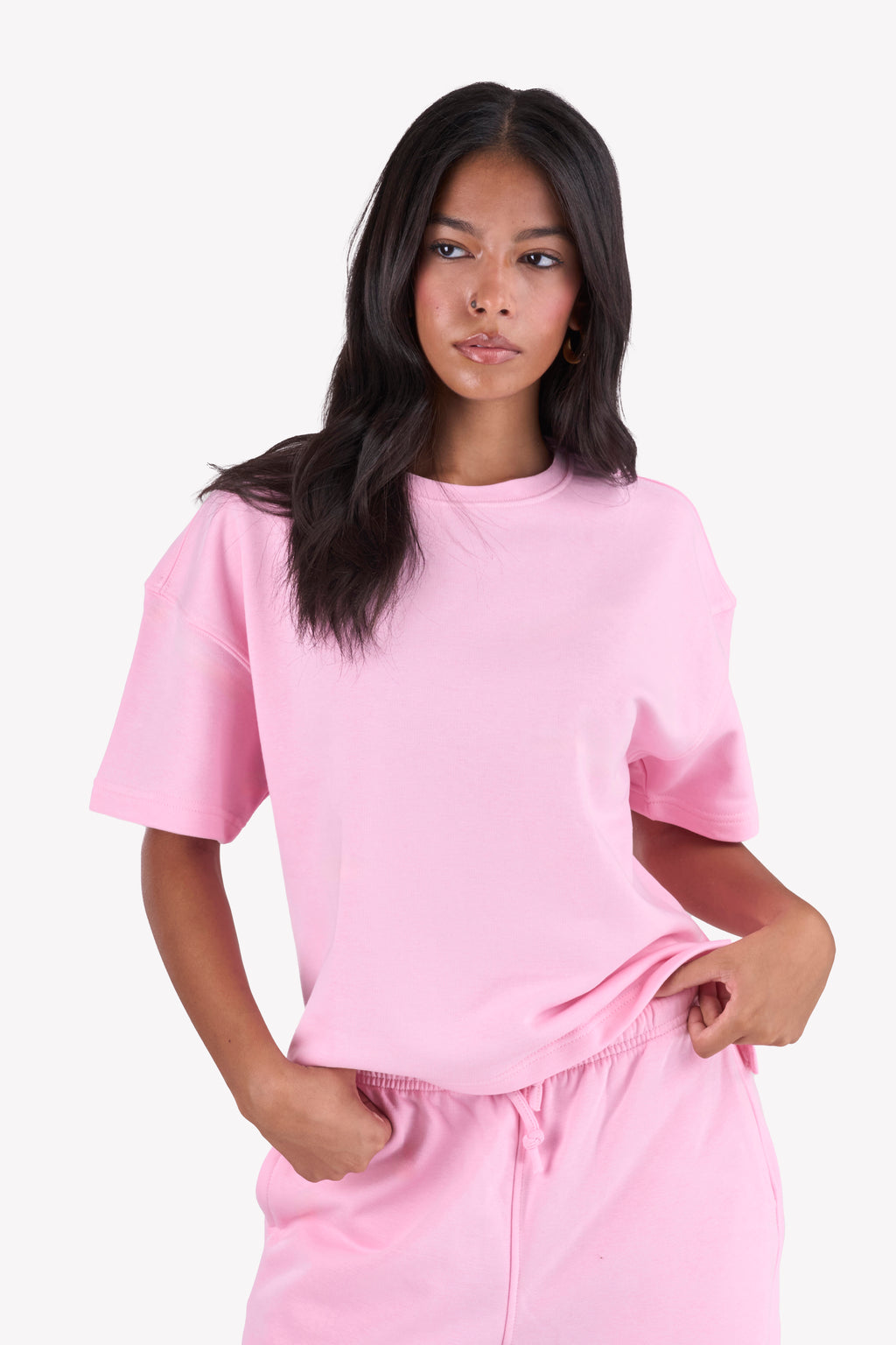 Minimal Oversized Two-Piece Set — Pink