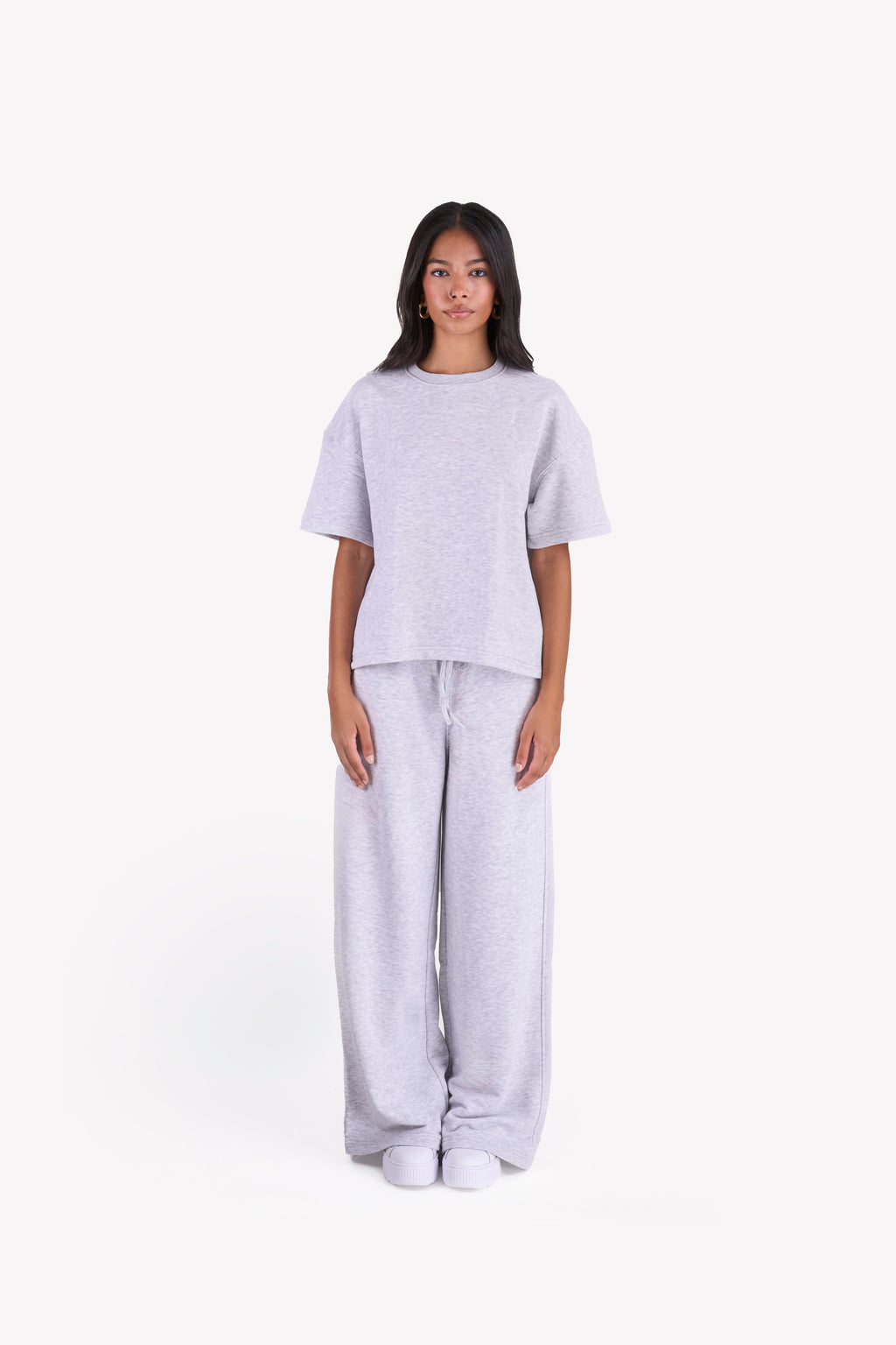Minimal Oversized Two-Piece Set — Silver