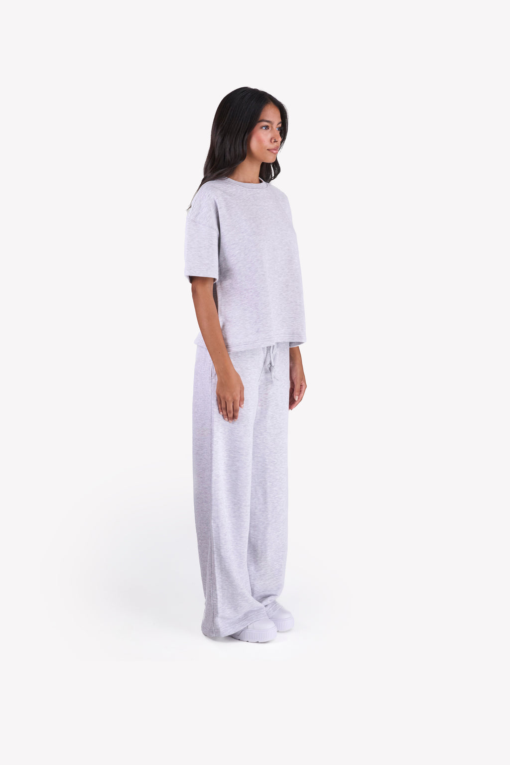 Minimal Oversized Two-Piece Set — Silver