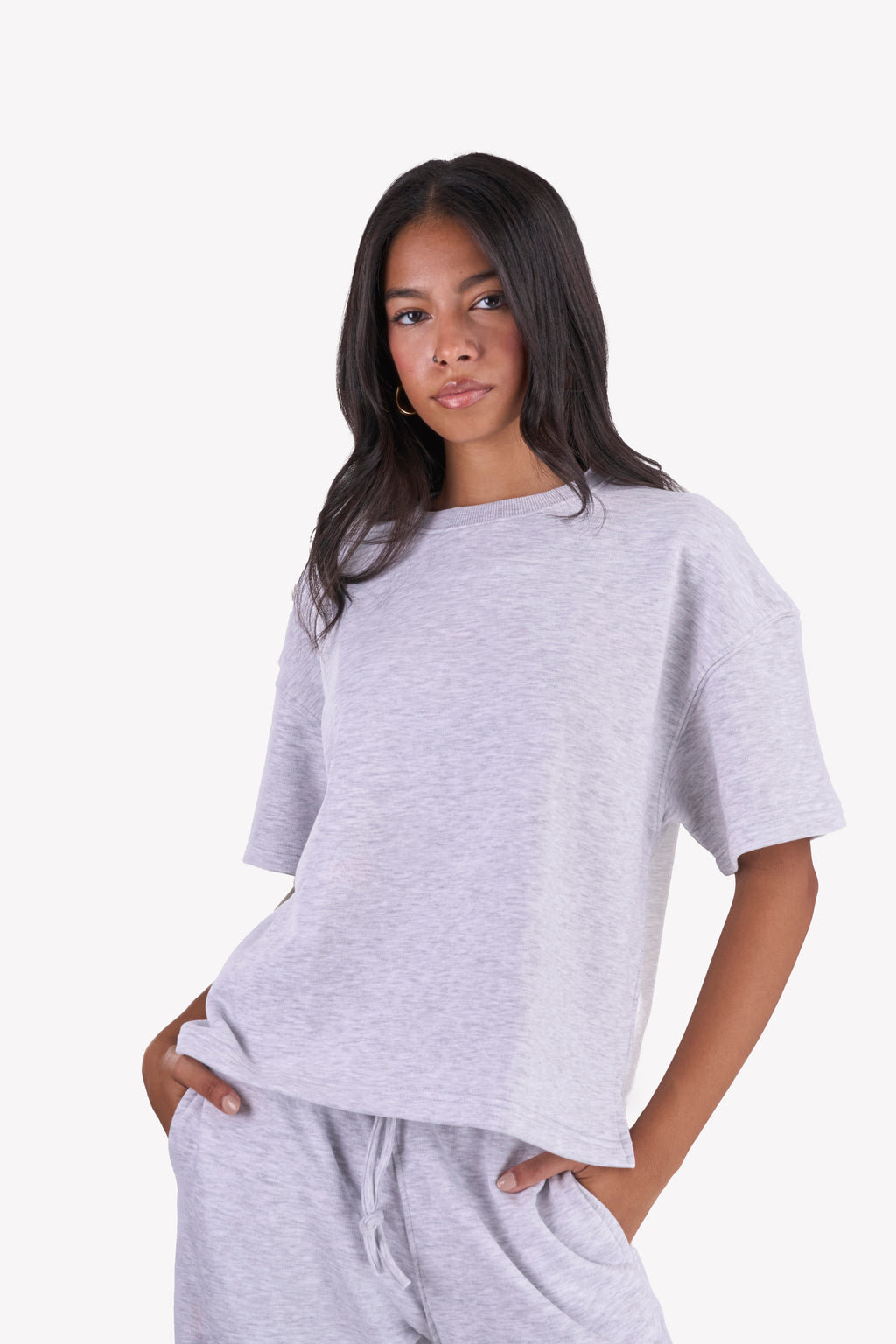 Minimal Oversized Two-Piece Set — Silver