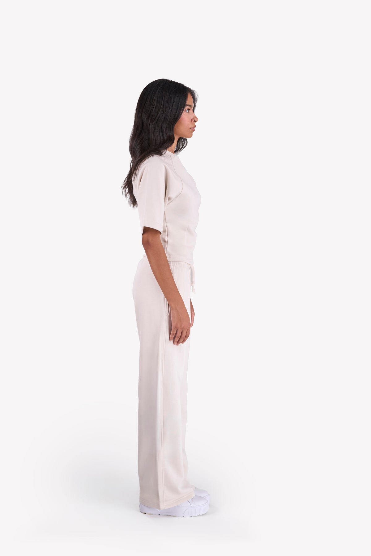 Essential Slim-Fit Relaxed-Sleeves Set — Beige
