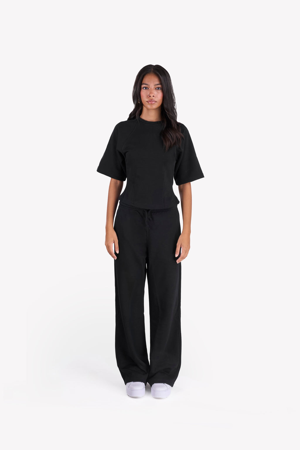 Essential Slim-Fit Relaxed-Sleeves Set — Black