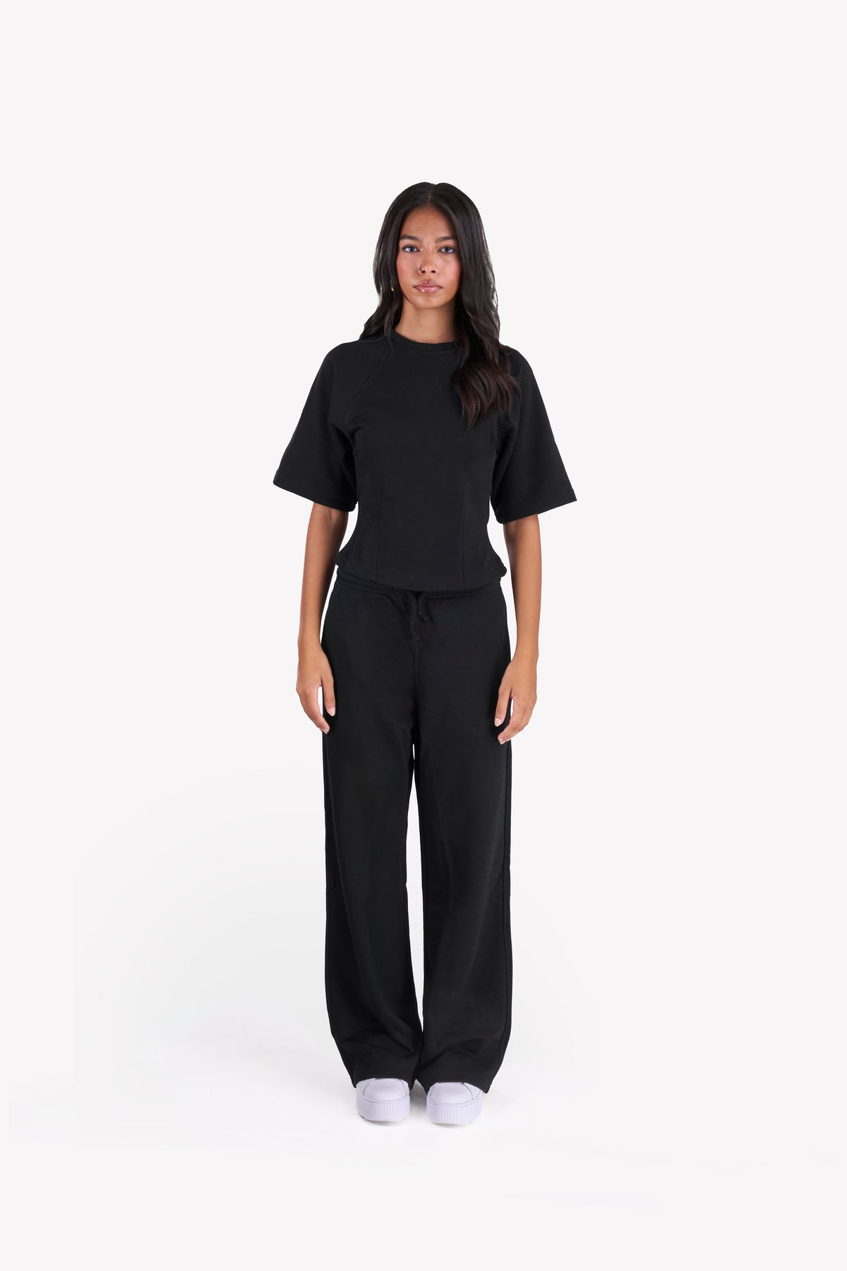 Essential Slim-Fit Relaxed-Sleeves Set — Black