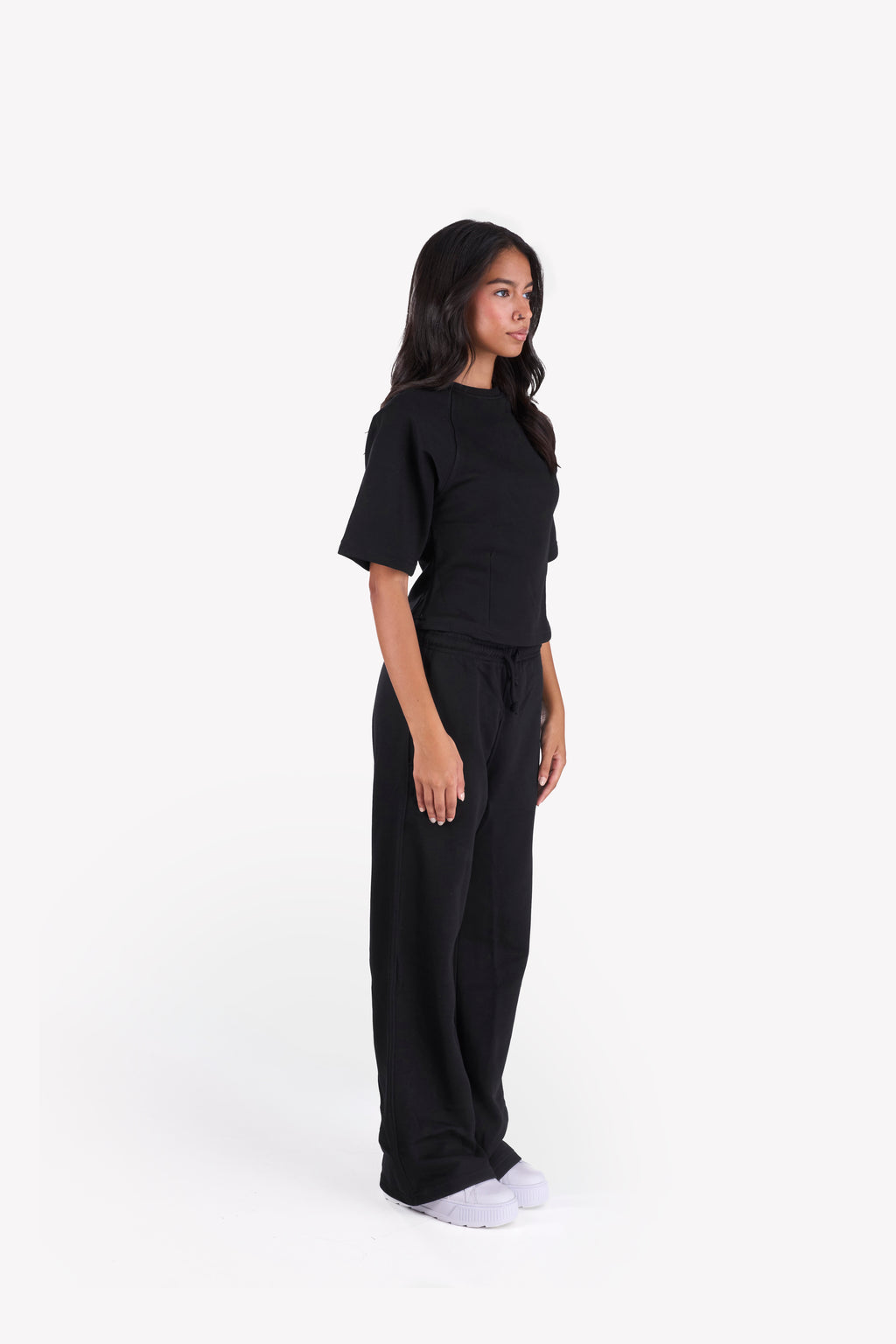 Essential Slim-Fit Relaxed-Sleeves Set — Black