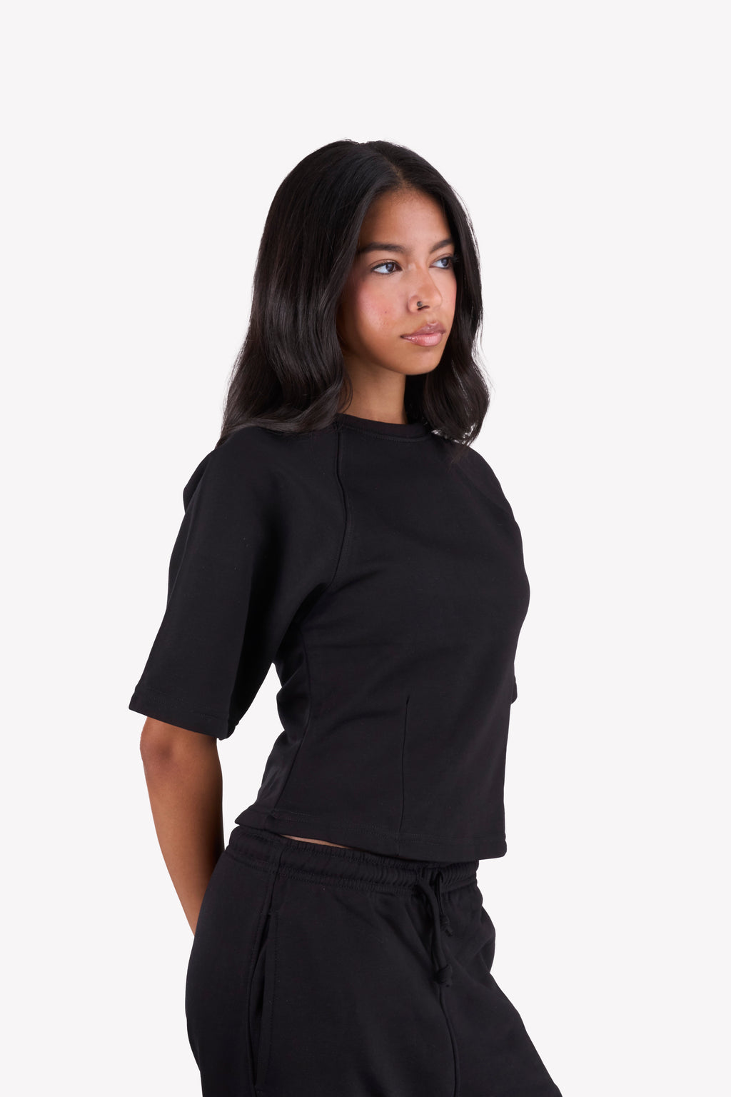 Essential Slim-Fit Relaxed-Sleeves Set — Black