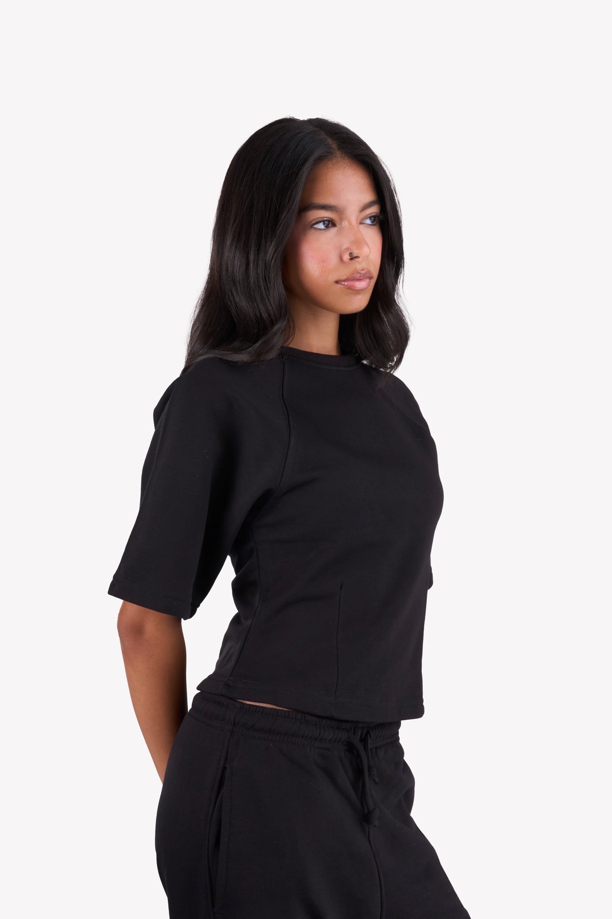Essential Slim-Fit Relaxed-Sleeves Set — Black