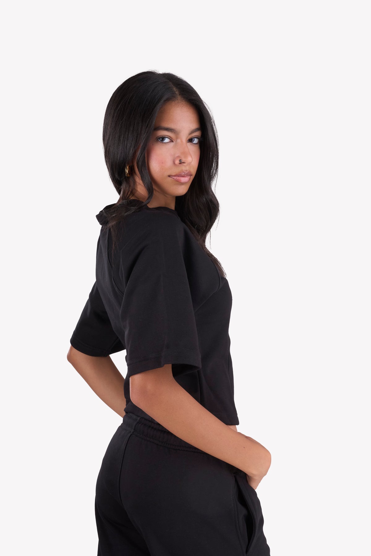 Essential Slim-Fit Relaxed-Sleeves Set — Black