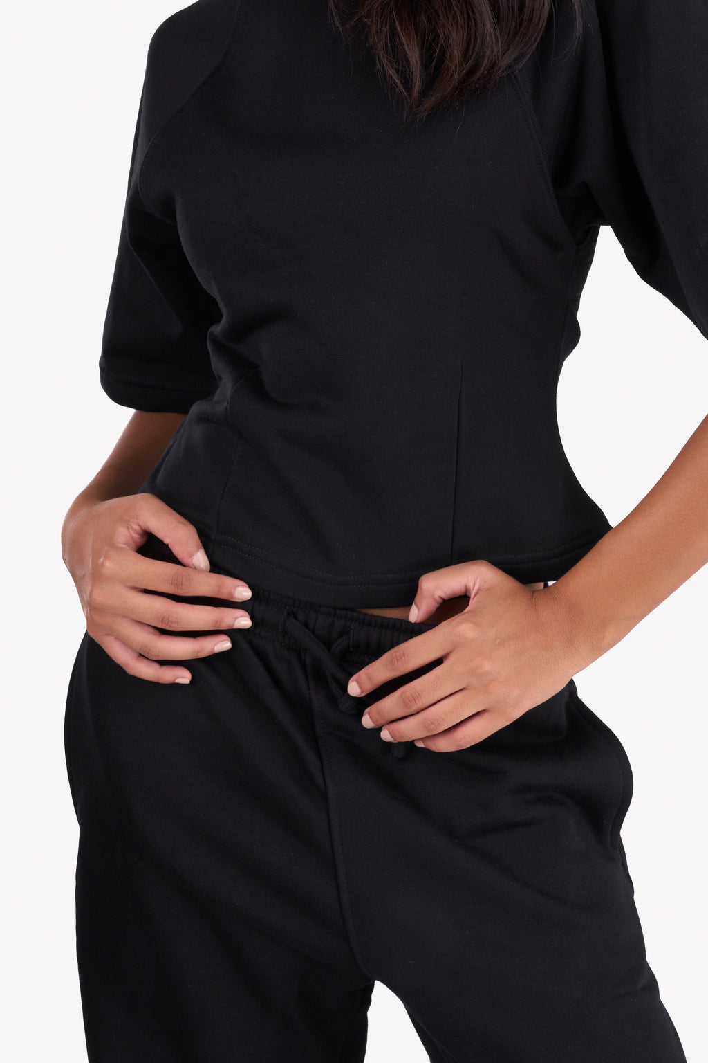 Essential Slim-Fit Relaxed-Sleeves Set — Black