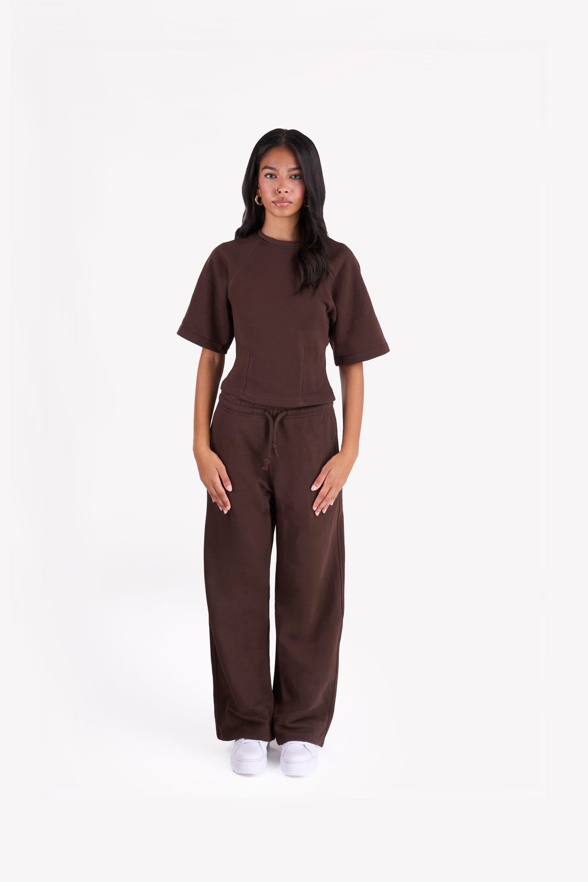 Essential Slim-Fit Relaxed-Sleeves Set — Brown