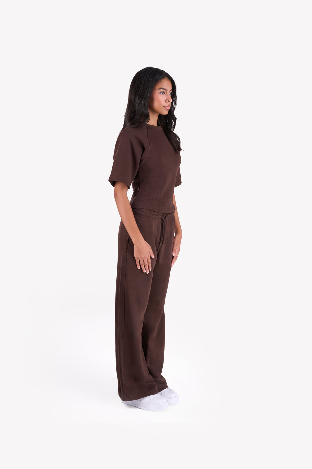 Essential Slim-Fit Relaxed-Sleeves Set — Brown
