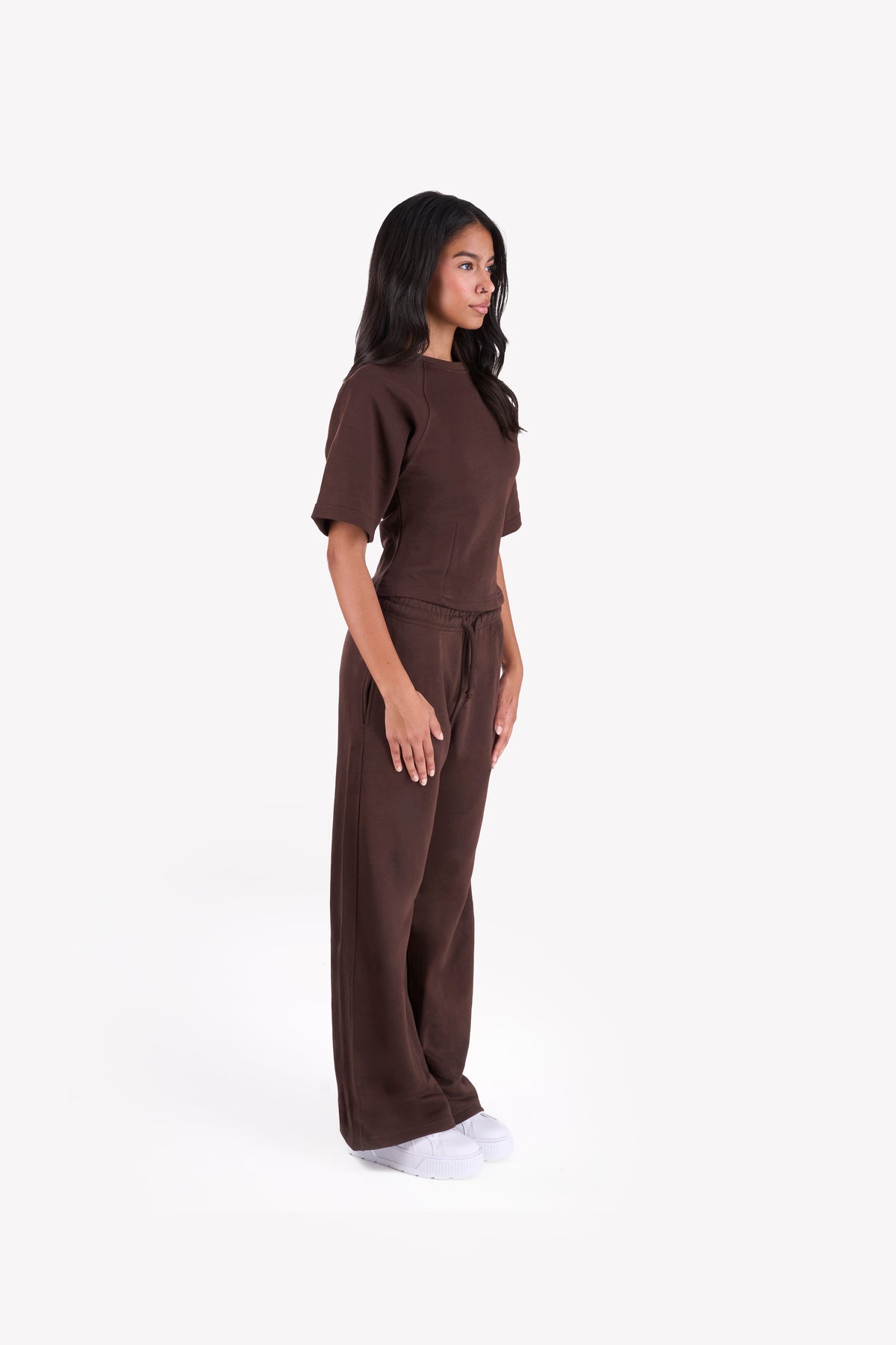 Essential Slim-Fit Relaxed-Sleeves Set — Brown