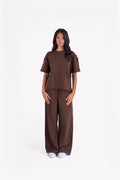 Minimal Oversized Two-Piece Set — Brown