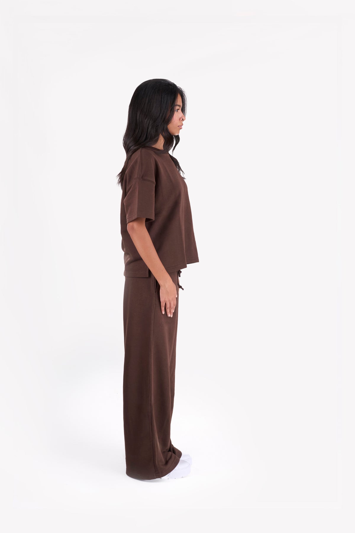 Minimal Oversized Two-Piece Set — Brown