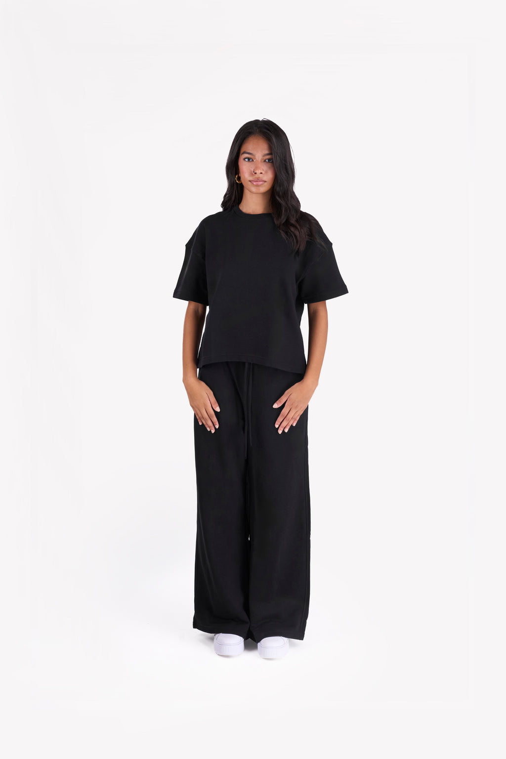 Minimal Oversized Two-Piece Set — Black