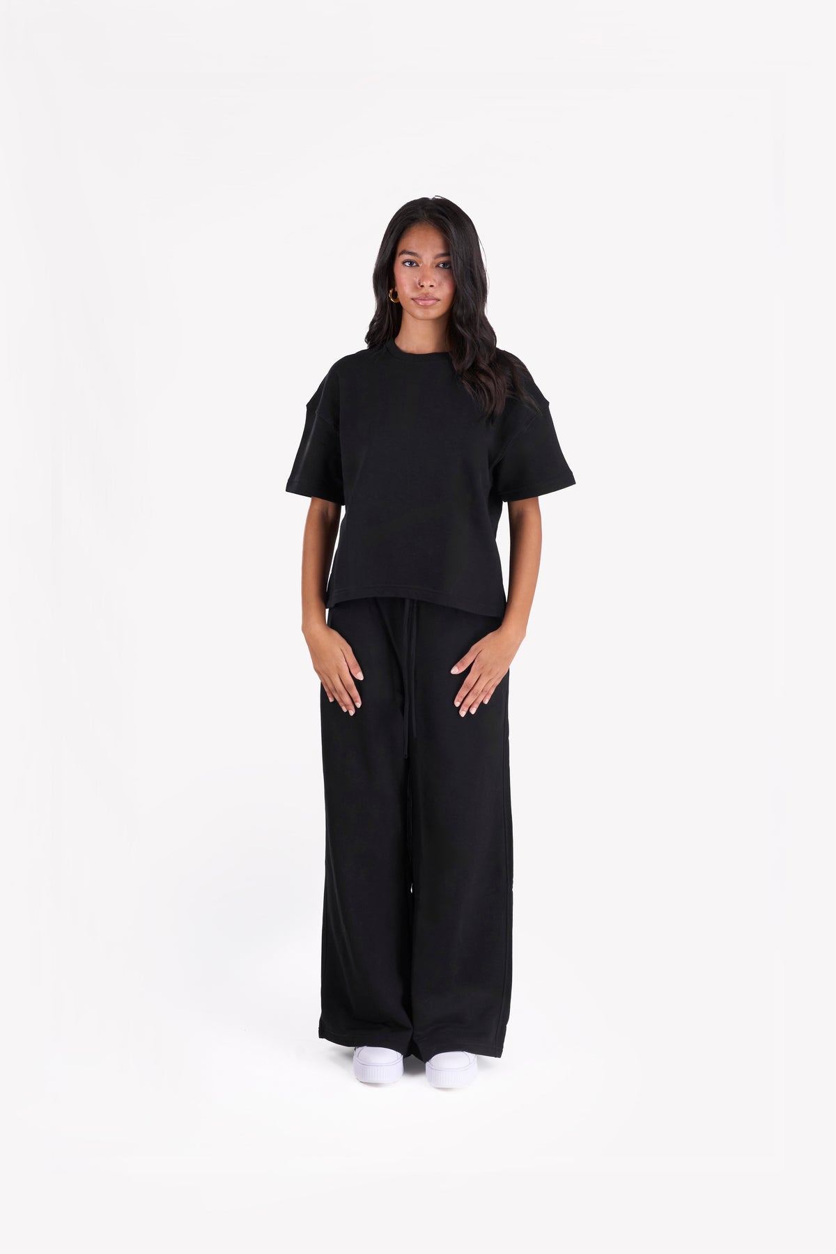 Minimal Oversized Two-Piece Set — Black