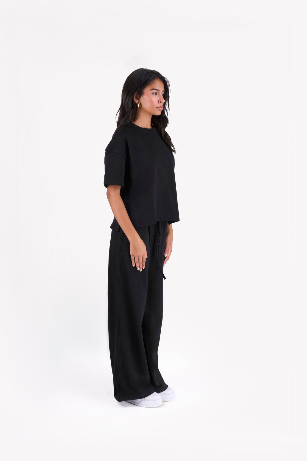 Minimal Oversized Two-Piece Set — Black